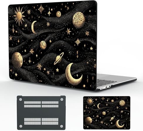 Fashion Blue Sun Moon case for MacBook Air 13'' Case 2022 2021 2020 2019 2018 Design Plastic Hard Shell Touch ID A1932 A2179 M1 A2337 Aesthetic Celestial Slim Protect Case in Saudi Arabia