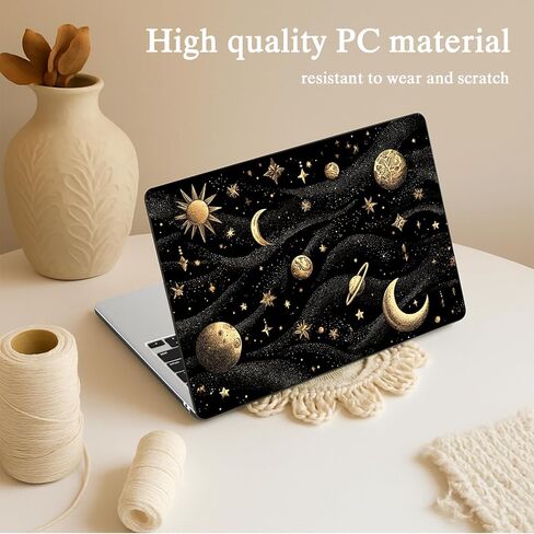 Fashion Blue Sun Moon case for MacBook Air 13'' Case 2022 2021 2020 2019 2018 Design Plastic Hard Shell Touch ID A1932 A2179 M1 A2337 Aesthetic Celestial Slim Protect Case in Saudi Arabia
