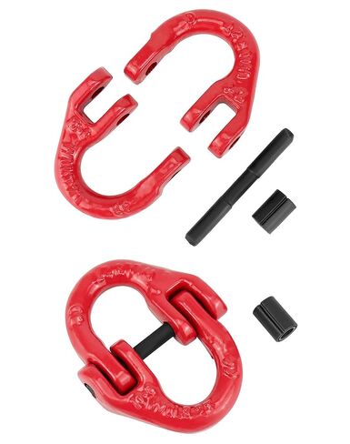 QWORK 10 Pcs Red Painted G80 Alloy Steel Connecting Link, 3/8", 7100 lbs Working Load Limit, Hammer Lock Safety Chain Connector Link in Kuwait