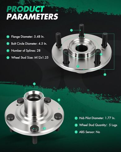 SCITOO 1 × محمل العجلة الأمامية ومجموعة المحور لـ Acura CL MDX، لـ Acura RSX TL، لـ Honda لـ Accord CR-V Element Pilot، 930-450 in Saudi Arabia