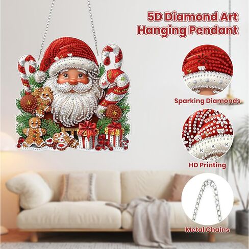 MOGTAA Christmas Diamond Art Hanging Kits for Adults Kids, Jesus Diamond Art Suncatchers, 5D Special Shape Diamond Painting Window Pendant Kit for Home Garden Wall Decor in Saudi Arabia