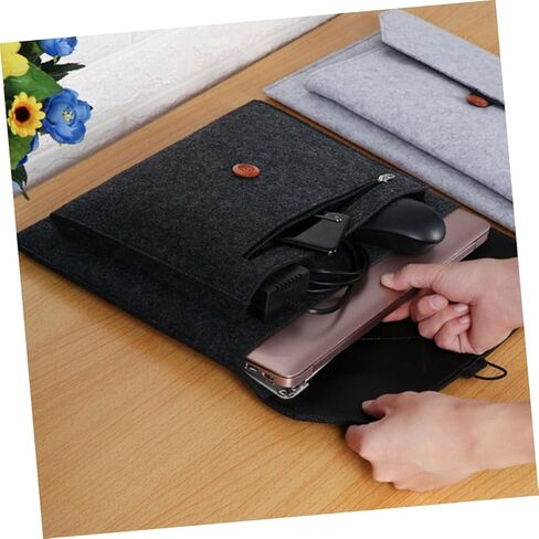 Felt Laptop Sleeve Bag Scratch-Resistant Carrying Case for Notebook with Extra Pockets for Accessories for Business and Travel Use in Saudi Arabia