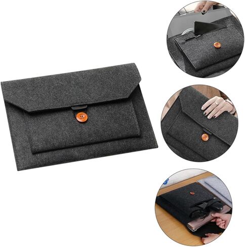 Felt Laptop Sleeve Bag Scratch-Resistant Carrying Case for Notebook with Extra Pockets for Accessories for Business and Travel Use in Saudi Arabia