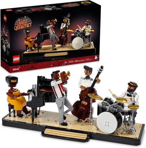 مكعبات بناء LEGO Ideas Jazz Quartet 21334 - تتميز بمسرح قابل للبناء مع 4 شخصيات موسيقية، تتضمن البيانو، والباس المزدوج، والبوق، وأدوات الطبل، وعرض منزلي رائع للبالغين in Saudi Arabia