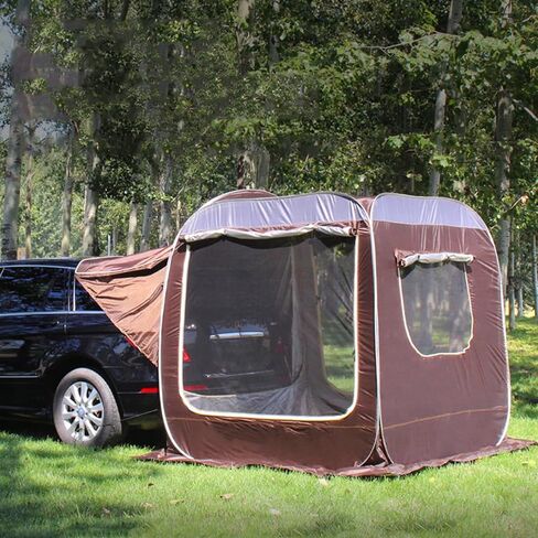 Pop Up Car Rear Tent, SUV Car Tailgate Awning Tents for Camping,Portable Big Space Van Trunk Tent Cover, UV Protection Coating Water Proof (Black) in Saudi Arabia