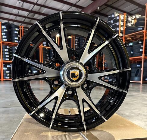 15x6, 6x5.5 Premium Aluminum Trailer Wheel, Black Machine Faced 6Lug Trailer Rim in Saudi Arabia