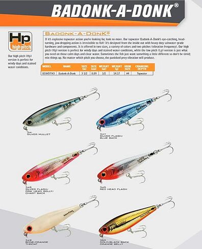 طُعم بومبر المياه المالحة المنخفضة من Badonk-A-Donk الطبيعي ذو الدبابيس in Kuwait