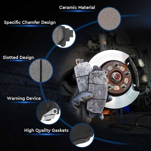 مجموعة وسادات فرامل قرص السيراميك الخلفية لكزس GS200t GS350 GS450h IS200t IS250 IS300 IS350 RX350 RX450h RC200t RC300 RC350 2014-2017، لتويوتا سيينا بريوس V هايلاندر ميراي 4 قطع (مع الأجهزة) in Saudi Arabia