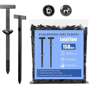 150Pcs Nylon Universal Cable Tie Buckle,Zipper Clips for Cars,New T Multifunctional Nylon Zip Ties With Pin & Button Design Plastic Cable Fixion Tools for Car Repairs,Home,Garden,Workshop in Saudi Arabia