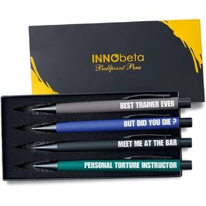 مجموعة أقلام حبر جاف من InnoBeta للمدرب الشخصي مكونة من 4 قطع، هدايا مضحكة لأعياد الميلاد والكريسماس in Kuwait