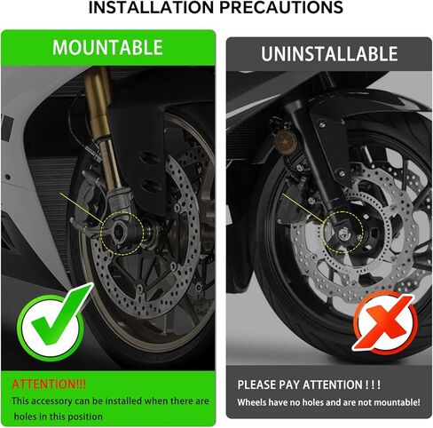 MFGZD CNC دراجة نارية المحور الخلفي العجلة المنزلقة حامي الإطار ل Ninja650/1000/400 Z650 CBR1000RR S1000RR RSV4 CBR600RR CRF1100L YZF-R7 R1 R6 R3 MT-03 FZ-10 G310R GSR750 GSX-S750/1000 RS660 (أسود) in Kuwait