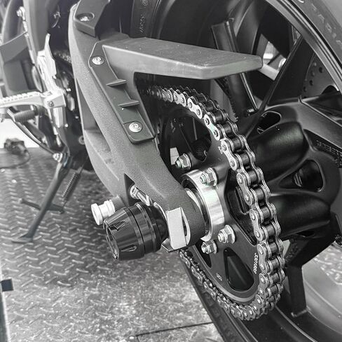 MFGZD CNC دراجة نارية المحور الخلفي العجلة المنزلقة حامي الإطار ل Ninja650/1000/400 Z650 CBR1000RR S1000RR RSV4 CBR600RR CRF1100L YZF-R7 R1 R6 R3 MT-03 FZ-10 G310R GSR750 GSX-S750/1000 RS660 (أسود) in Kuwait