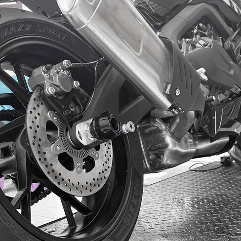 MFGZD CNC دراجة نارية المحور الخلفي العجلة المنزلقة حامي الإطار ل Ninja650/1000/400 Z650 CBR1000RR S1000RR RSV4 CBR600RR CRF1100L YZF-R7 R1 R6 R3 MT-03 FZ-10 G310R GSR750 GSX-S750/1000 RS660 (أسود) in Kuwait