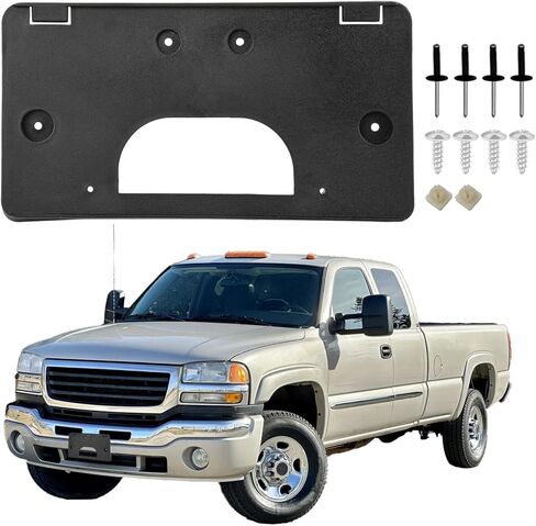 دعامة لوحة الترخيص الأمامية متوافقة مع 2003 2004 2005 2006 2007 GMC Sierra 1500 2500HD 3500HD 15199886 GM1068135 إطار حامل لوحة ترخيص المصد الأمامي in Kuwait