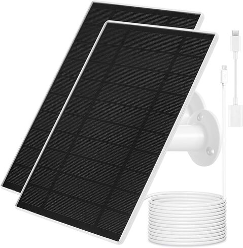 Solar Panel Charger for Arlo Essential 2K Outdoor(2nd Gen)/Essential XL Camera(2nd Gen)/Essential Spotlight Camera, USB C and Micro USB Plug, 9.8ft Cable, Weatherproof (2Pack) in Saudi Arabia