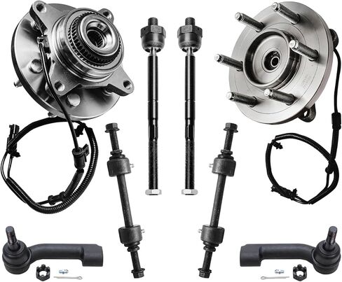 محور ديترويت - مجموعة محاور محمل العجلات الأمامية 4WD لـ 2011-2014 Ford F-150 2 مجموعة محاور العجلات 4 قضبان ربط داخلية وخارجية 2 قضبان Sway 2012 2013 استبدال - مجموعة 8 قطع in Saudi Arabia