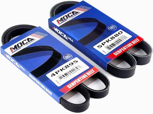 MOCA 4PK895 & 5PK880 قطعتان من أحزمة EPDM Serpentine تناسب 1998-2007 لسوبارو فورستر 2.5L، 2002-2007 Impreza 2.5L، 1996-2004 Legacy 2.2L 2.5L، والمزيد in Saudi Arabia