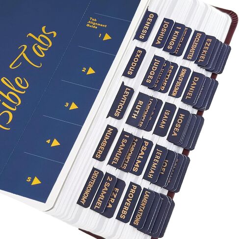 علامات تبويب الكتاب المقدس باللون الأزرق منتصف الليل مع حروف من رقائق الذهب، و66 علامة تبويب لمؤشر الكتاب المقدس للرجال والنساء، وعلامات تبويب كبيرة مطبوعة مقاومة للماء، وعلامات تبويب الكتاب المقدس الدراسية مع عناوين الفصول وملخصاتها (أزرق منتصف الليل) in Kuwait