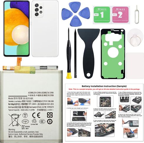 بطارية جديدة مطورة لجهاز Galaxy A52 / A52s، بطارية بديلة EB-BG781ABY متوافقة مع هاتف Samsung Galaxy A52 / A52s، مع أدوات الإصلاح والتعليمات in Kuwait
