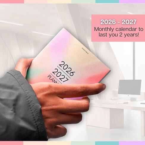 2026-2027 Pocket Planner | Small A6 Size - Fits in Your Bag | Two-Year Calendar | Premium 120gsm Paper | Portable & Durable Design (Mono) in Saudi Arabia