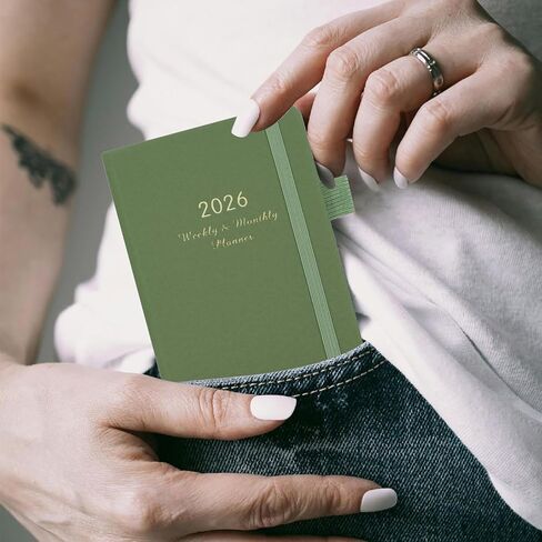2026 Pocket Planner, Small Weekly and Monthly Calendar Planner 2026 Academic Year (January 2026-December 2026) Purse Size, Agenda Book for Teacher, School Student, Office,Home (Green JAN2026-DEC2026) in Saudi Arabia