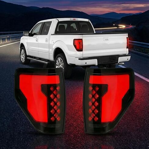 مصابيح خلفية LED متسلسلة كاملة لسيارة Ford F-150 2004-2008، تسلسل بدء التشغيل الديناميكي، عدسة مدخنة، مظهر مخصص فريد، إشارة الانعطاف، مجموعة المصابيح الخلفية للفرامل والعكس in Kuwait