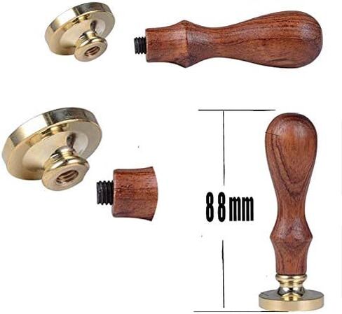 YGHM Moon Smile Wax Seal Stamp Kit - Natural Rosewood Handle | Vintage Style for Moonlit Wedding Invitations, Night-Themed Letters, Gift Sealing & Wine Package Decor in Kuwait