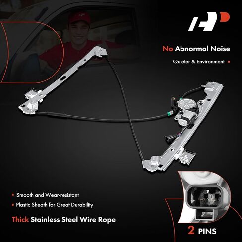 A-Premium Power Window Regulator with Motor(2 Pins) Compatible with Chevrolet Silverado 1500 2500 HD 2007-2013 Tahoe GMC Yukon Sierra Front Driver and Passenger Side in Saudi Arabia