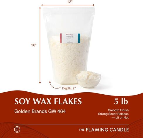 TFC All Natural Premium Soy Wax Flakes (GW 464), Easy to Melt and Measure Than Wax Melts or Wax Beads, Candle Making Supplies for DIY Projects and Candle Making Kits (10 LB) in Saudi Arabia