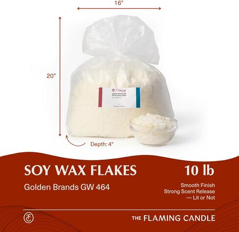 TFC All Natural Premium Soy Wax Flakes (GW 464), Easy to Melt and Measure Than Wax Melts or Wax Beads, Candle Making Supplies for DIY Projects and Candle Making Kits (10 LB) in Saudi Arabia