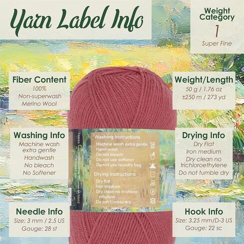 خيوط JubileeYarn Merino Au Naturel - 50 جم/خصلة من صوف ميرينو الناعم غير القابل للغسيل الفائق - شارع باريس؛ يوم ممطر - 2 سكين in Kuwait
