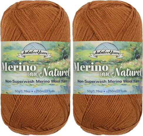 خيوط JubileeYarn Merino Au Naturel - 50 جم/خصلة من صوف ميرينو الناعم غير القابل للغسيل الفائق - شارع باريس؛ يوم ممطر - 2 سكين in Kuwait
