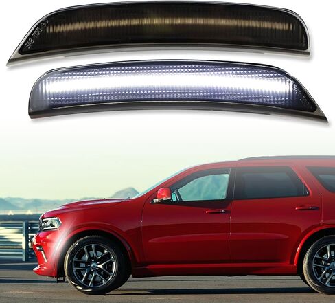 مجموعة مصابيح LED للحاجز الأمامي LED لسيارة دودج دورانجو 2021 2022 2023 2024 2025، OEM 68476818AA، 68476819AA، مصابيح علامة جانبية للعدسة المدخنة، قطعتان (أبيض) in Saudi Arabia