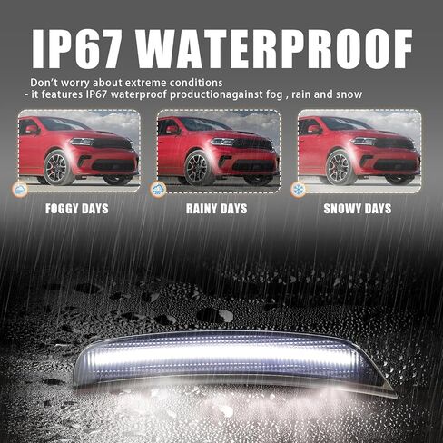 مجموعة مصابيح LED للحاجز الأمامي LED لسيارة دودج دورانجو 2021 2022 2023 2024 2025، OEM 68476818AA، 68476819AA، مصابيح علامة جانبية للعدسة المدخنة، قطعتان (أبيض) in Saudi Arabia