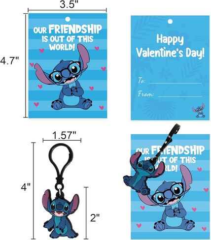 Valentines Day Gifts for Kids, Pack of 24 Valentines Cards for Kids with Cute Keychains, Valentine's Day Greeting Cards for Boys Girls Party Favors, Calssroom Exchange in Saudi Arabia