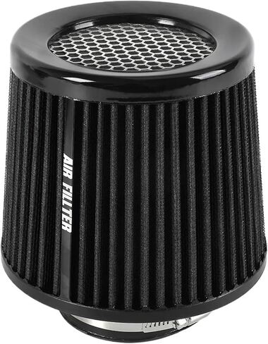 Car Air Filter High Flow Cone Cold Air Intake Filter Auto Modification Accessories Mesh Cone Universal 76mm 3inch(Black) in Saudi Arabia