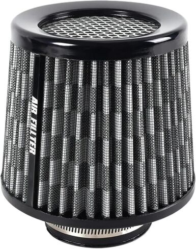 Car Air Filter High Flow Cone Cold Air Intake Filter Auto Modification Accessories Mesh Cone Universal 76mm 3inch(Black) in Saudi Arabia