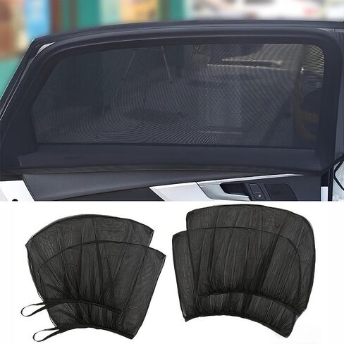 4pcs Premium Car Window Screens, Front and Rear Window Shades for Ultimate Sun Protection and Camping Comfort in Saudi Arabia