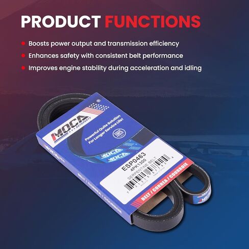 حزام اعوج MOCA 4PK1300 مناسب لسيارات Ford 2018-2022 EcoSport 2.0L، 2012-2018 Focus 2.0L، لنيسان 2007-2011 Altima 2.5L in Saudi Arabia