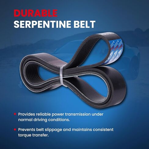 MOCA Serpentine Belt 8PK1395 Fits for 14-16 for BMW 335i GT xDrive/ 435i/ 435i xDrive/ M235i 3.0L, 13-15 for BMW 740i/ 740Li, 15-18 for M3/ X4 3.0L in Saudi Arabia