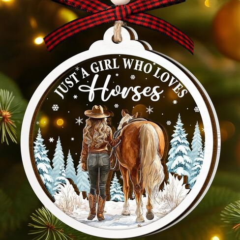 زينة الحصان لشجرة عيد الميلاد، زخرفة الألومنيوم لشجرة عيد الميلاد للحصان (ليست ثلاثية الأبعاد)، زينة عيد الميلاد في المزرعة 2023 لمحبي الخيول، والفروسية، وراكب الخيل، والمزارع in Kuwait