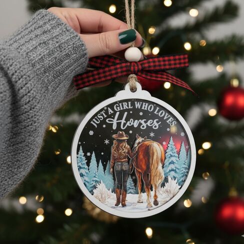 زينة الحصان لشجرة عيد الميلاد، زخرفة الألومنيوم لشجرة عيد الميلاد للحصان (ليست ثلاثية الأبعاد)، زينة عيد الميلاد في المزرعة 2023 لمحبي الخيول، والفروسية، وراكب الخيل، والمزارع in Kuwait