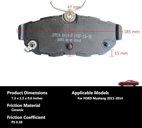 مجموعة بطانة الفرامل الخلفية من السيراميك لسيارة فورد موستانج 2011-2014 OE BR3Z2200A، CR3Z2200D، CR3Z2200E، DR3Z2200B، DR3Z2200C in Saudi Arabia