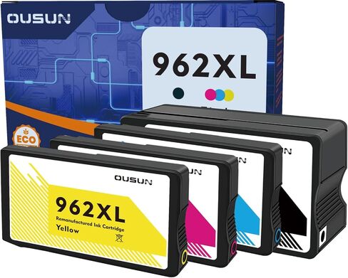 خرطوشة حبر صفراء 962XL لسلسلة HP الإلكترونية، بديلة HP 962 متوافقة مع الطابعات 9010e 9012e 9015e 9020e 9025e 9026e 9027e وما إلى ذلك. متوافقة مع الطابعات التي تعمل على تنشيط خدمة HP+ | (أصفر+) in Kuwait