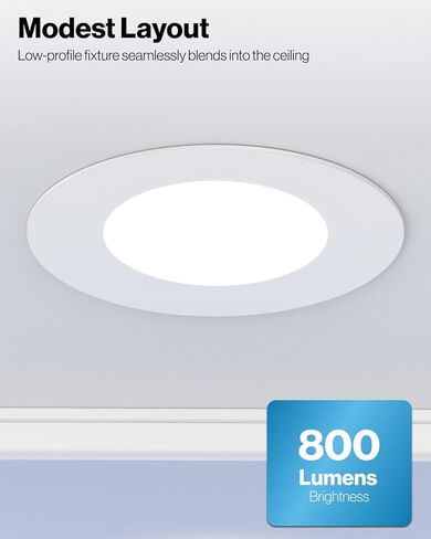 Sunco 20 حزمة 5CCT LED غائرة 6 بوصة، 1200 LM سطوع عالٍ، مصابيح مسطحة رفيعة للغاية، 2700K/3000K/4000K/5000K/6000K قابلة للاختيار، قابلة للتعتيم، 15 وات، تركيب تحديثي - مدرج في قائمة UL in Kuwait