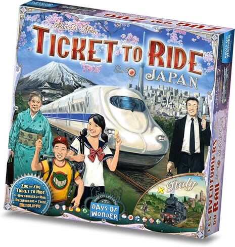 Asmodee Ticket to Ride Japan + Italy Board Game EXPANSION - Train Route Strategy Game, Fun Family Game for Kids & Adults, Ages 8+, 2-5 Players, 30-60 Minute Playtime in Saudi Arabia