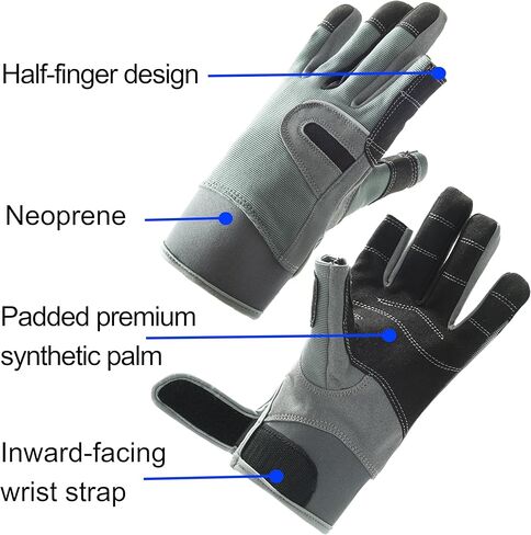 قفازات NAVIS MARINE للإبحار للرجال والنساء، والتجديف، والقوارب، وصيد الأسماك، والتجديف، وجميع الرياضات المائية، وحماية مثالية من الأشعة فوق البنفسجية، وأصابع قصيرة in Kuwait