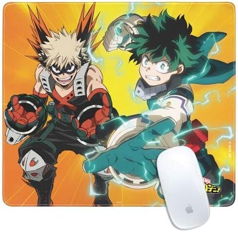 Skinit Small Gaming Mouse Pad - Officially Licensed Deku and Bakugo Season 5 Design with Stitched Edges, Waterproof, Non-Slip Rubber Base, Desk Mat for Keyboard & Mouse, 12.6" x 11" inches in Saudi Arabia