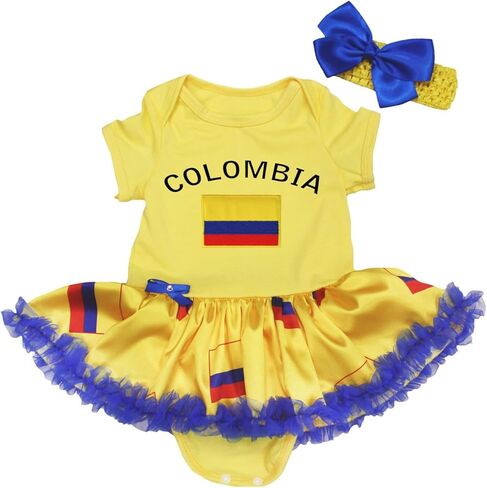 Petitebella Colombia & Flag Baby Dress Nb-18m in Saudi Arabia