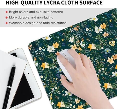 لوحة ماوس مربعة الشكل ونباتات زهور مرسومة بالزيت القديم، تصميم بساط ماوس مخصص ذو ملمس مميز، قماش لوحة ماوس قابل للغسل، قاعدة مطاطية غير قابلة للانزلاق، وسادات فأرة كمبيوتر للفأرة اللاسلكية in Kuwait